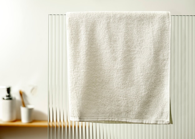 Photo gratuite serviette suspendue dans la douche