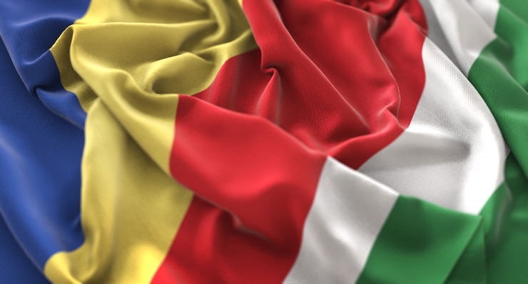 Photo gratuit seychelles flag ruffled beautifully waving macro plan rapproché