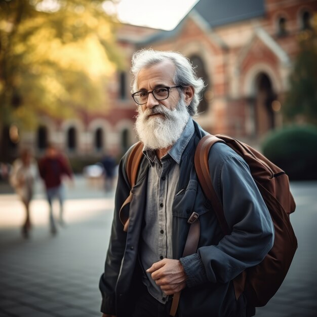 Shot moyen concept d'éducation de l'homme âgé