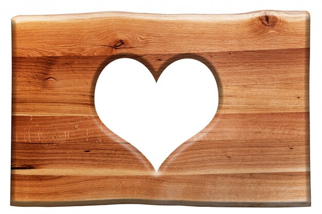 Signe en bois avec un coeur