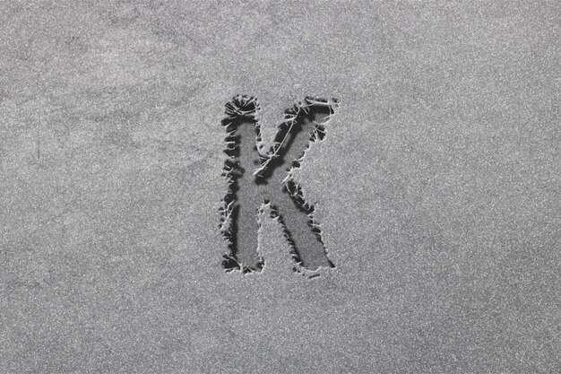 Signe kappa. lettre kappa, symbole de l'alphabet grec, robuste, fond argenté
