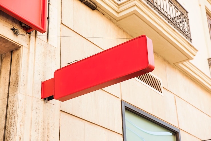 Photo gratuit signe de magasin rouge