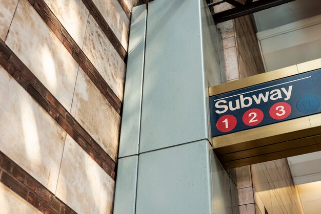 Signe de métro closeup