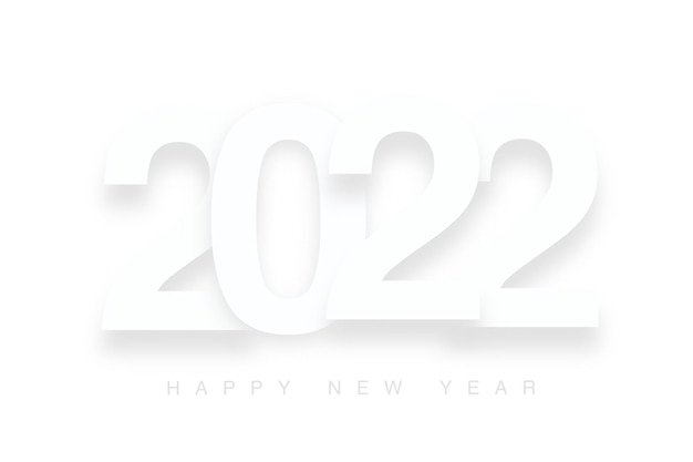 Photo gratuite signe minimal du nouvel an 2022 sur fond blanc