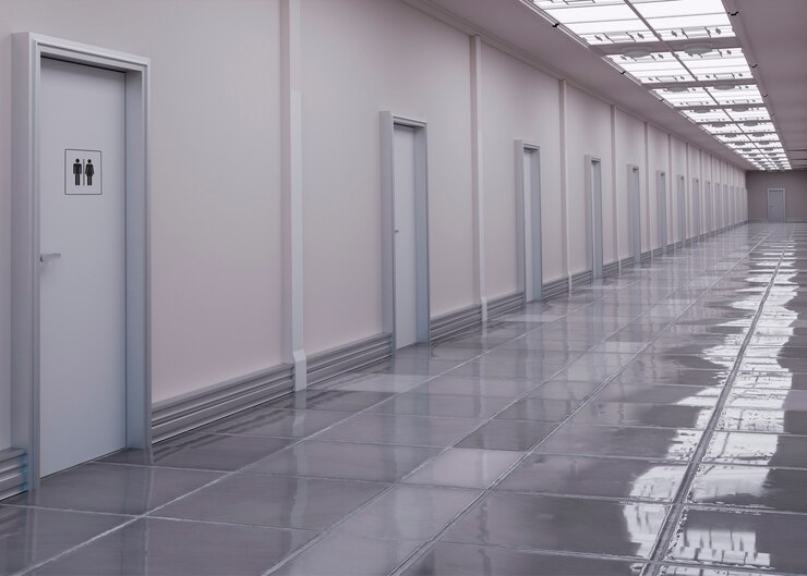 Photo gratuit signe de la salle de bain sur la porte à l'intérieur