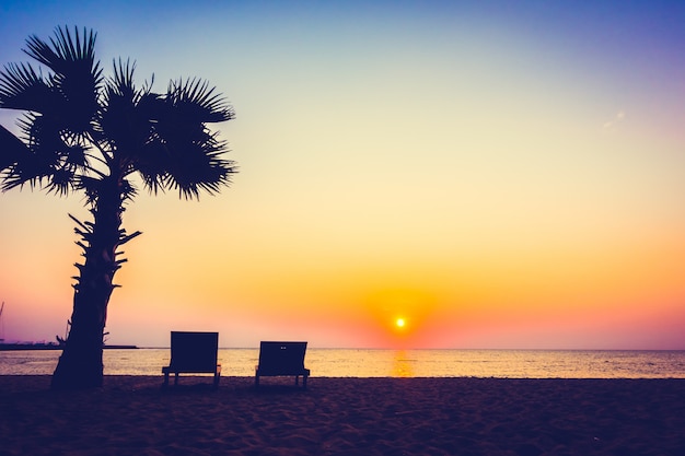 Silhouette de palmier sur la plage