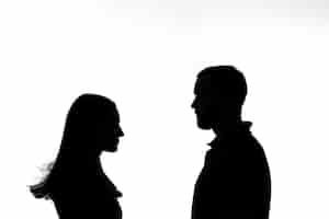Photo gratuite silhouette de portrait classique du couple