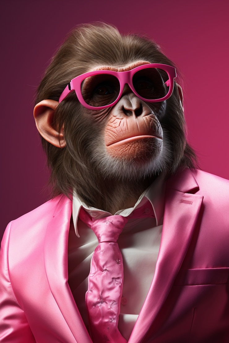 Photo gratuit un singe drôle avec des lunettes de soleil.