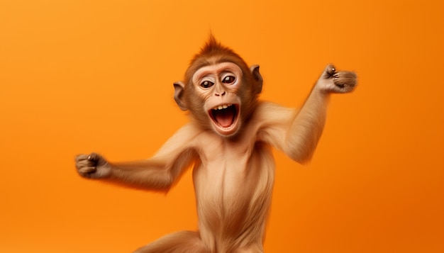 Photo gratuite singe drôle en studio