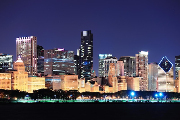 skyline de Chicago au crépuscule