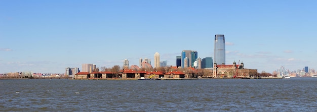 Photo gratuite skyline du new jersey depuis le centre-ville de new york city manhattan