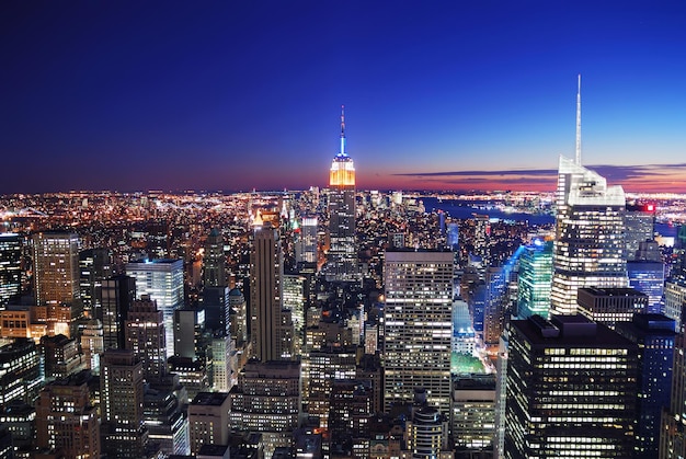 Photo gratuite skyline de manhattan à new york