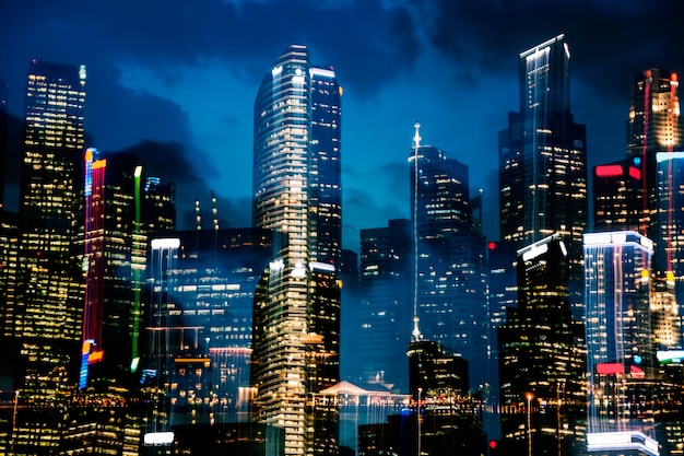 Photo gratuite skyline de singapour