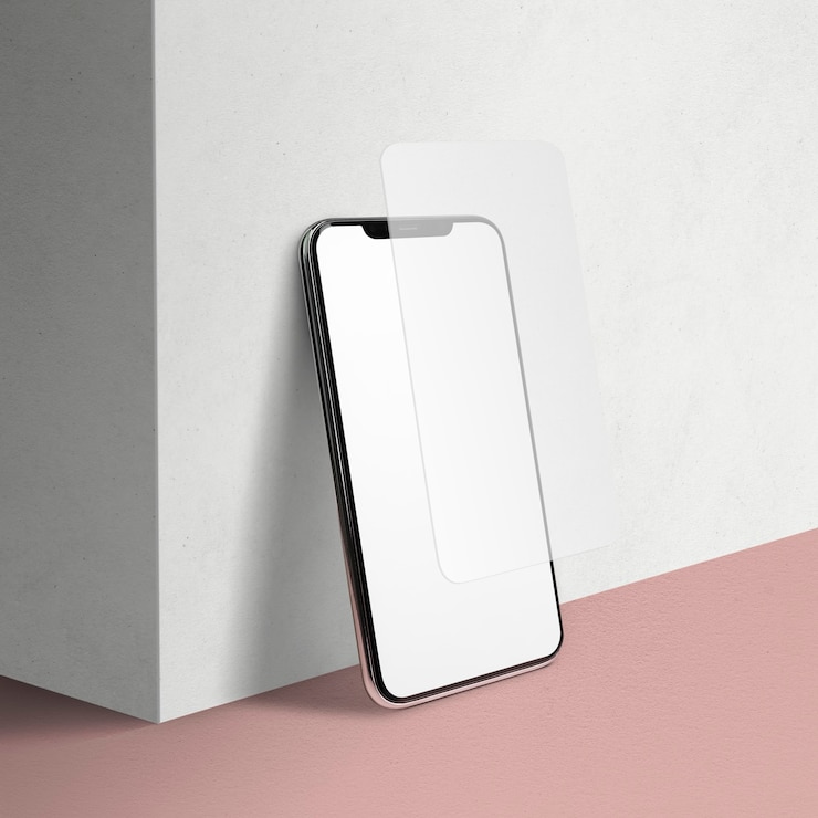 Photo gratuit smartphone avec copie espace design sur le sol