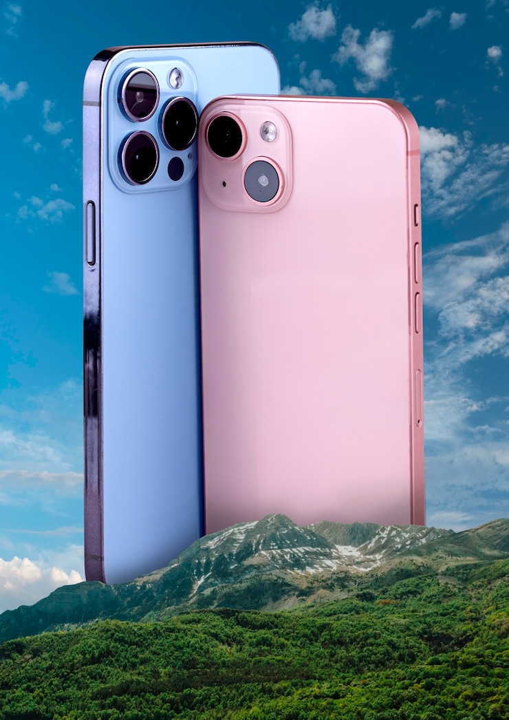 Photo gratuit smartphone dans le concept de la nature