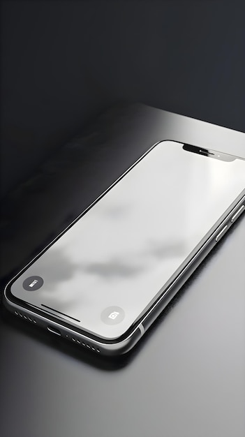 Smartphone avec écran vide sur fond noir Maquette pour la conception