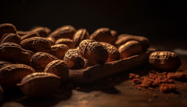 Photo gratuite snack sain aux noisettes bio ia générative fraîche et gourmande