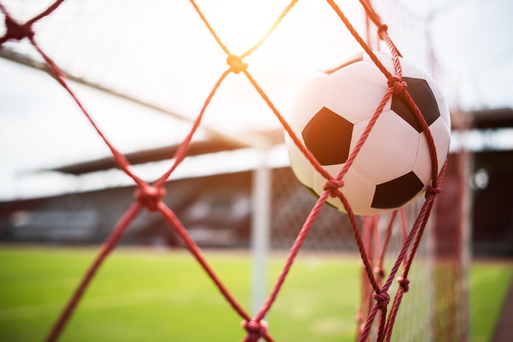 Photo gratuit soccer dans le concept de réussite de l&#39;objectif