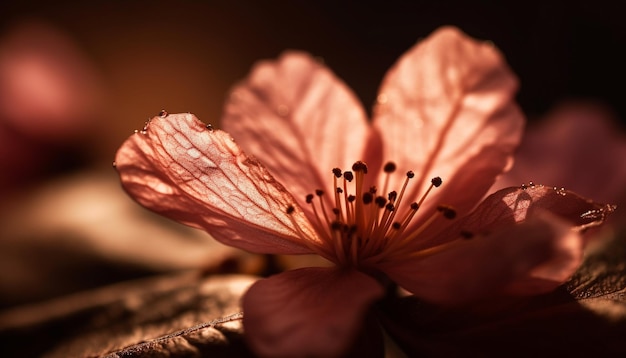 Photo gratuite soft focus sur la beauté de la nature des gouttes de rosée générée par l'ia