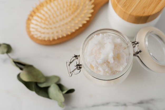 Photo gratuite soin de beauté au beurre de karité