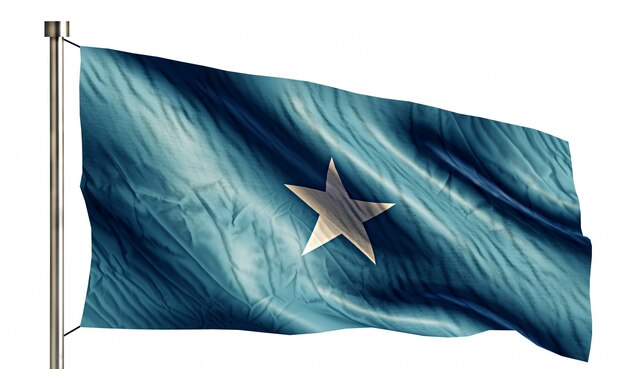 Somalie National Flag Isolated 3D Fond blanc