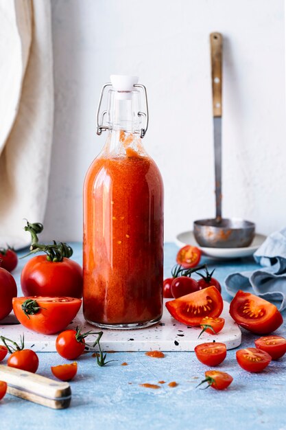 Soupe aux tomates gaspacho maison