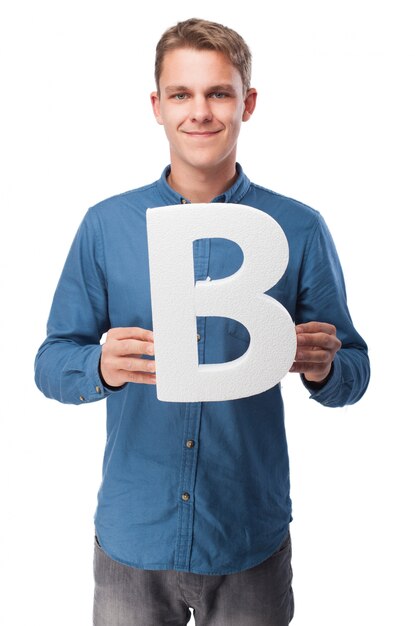 Sourire homme avec la lettre &quot;b&quot;