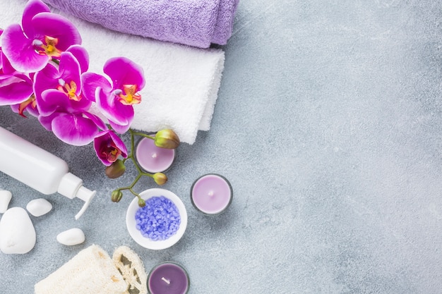 Spa nature morte avec des produits de beauté