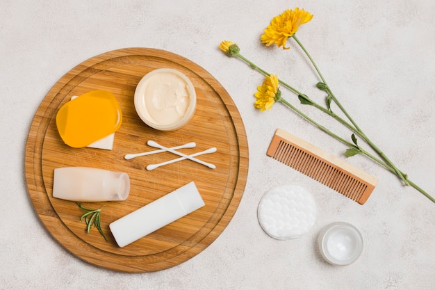 Spa nature morte avec des produits de beauté