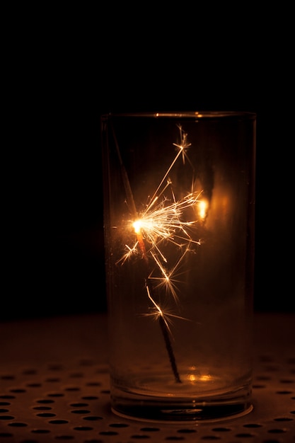 Sparkler dans un verre