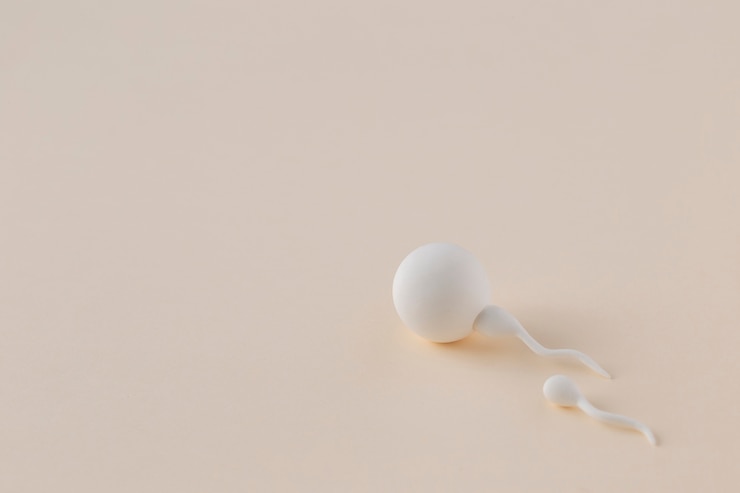 Photo gratuit spermatozoïdes et ovule à angle élevé