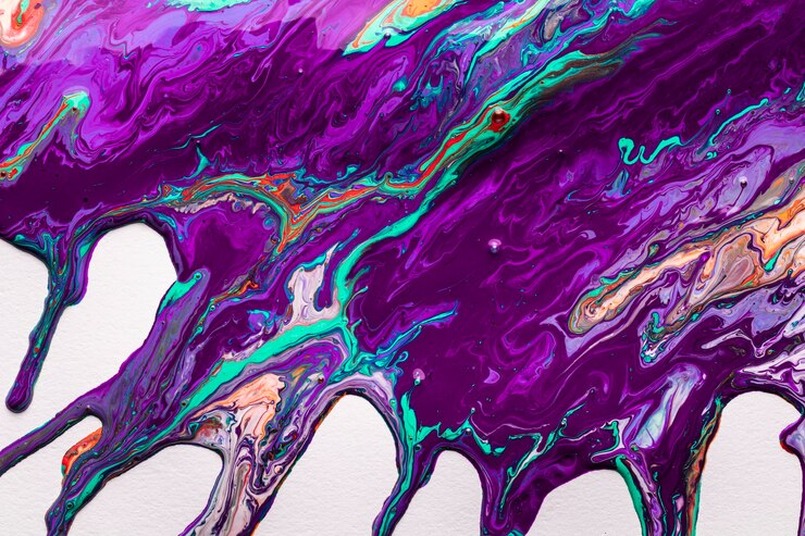 Photo gratuit splash violet d'art contemporain acrylique