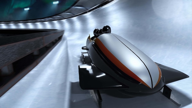 Sport de bobsleigh Rendu Illustration 3D