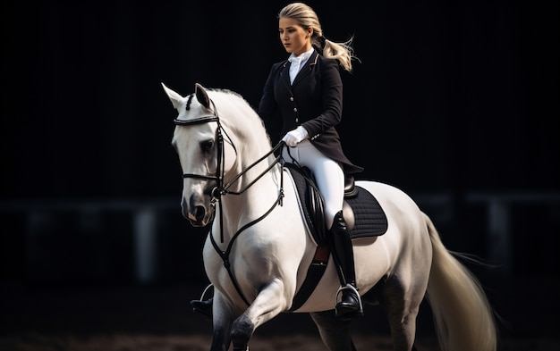 Sport équestre avec une cavalière