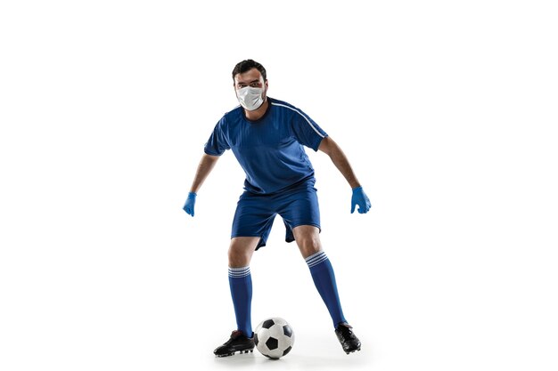 Sportif dans le concept d'illustration de traitement de coronavirus de masque de protection