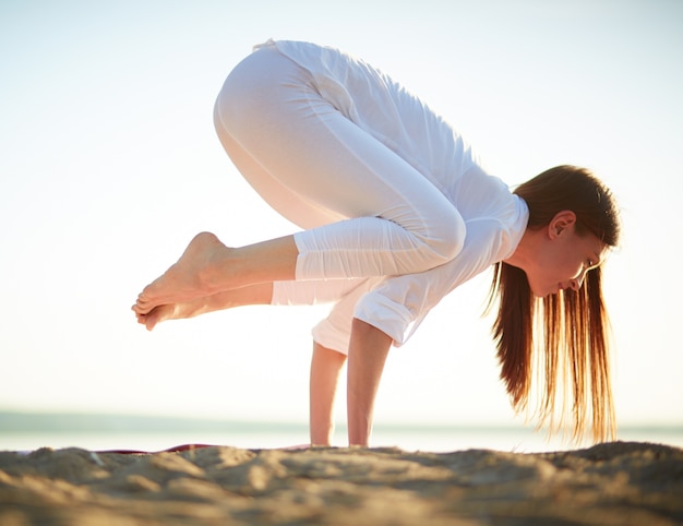 sportif, femme travaillant