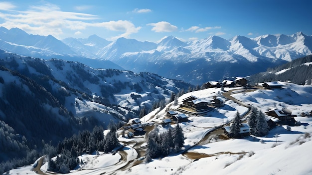 sports d'hiver panorama paysage paysage