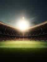 Photo gratuite stade de football la nuit generative ai