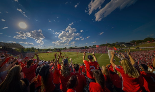 Photo gratuite un stade de football rempli de gens.