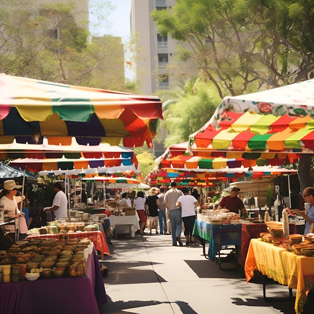 Photo gratuite un stand de marché dans le centre-ville de kuala lumpur en malaisie