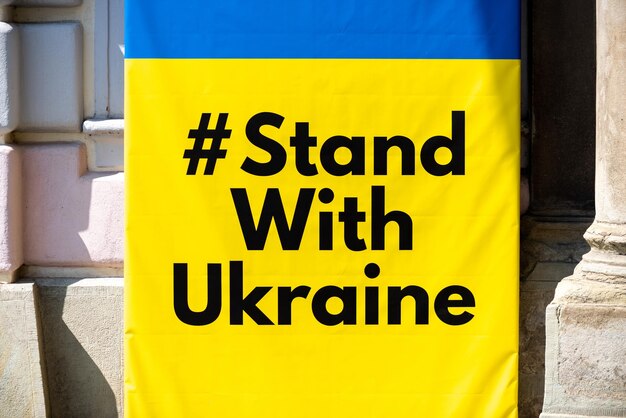 Stand avec l'Ukraine signe à Sibiu Roumanie