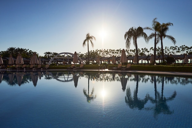 La station balnéaire populaire avec piscines et parcs aquatiques en Turquie. Hôtel. Recours.