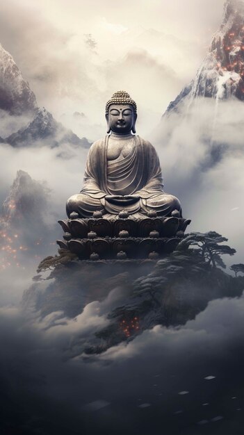 Statue de Bouddha dans la nature