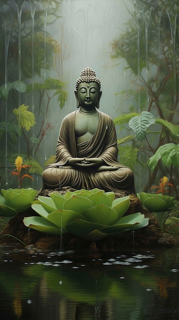 Photo gratuite statue de bouddha dans la nature