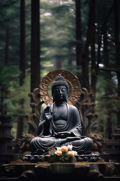Photo gratuite statue de bouddha pour la spiritualité et le zen