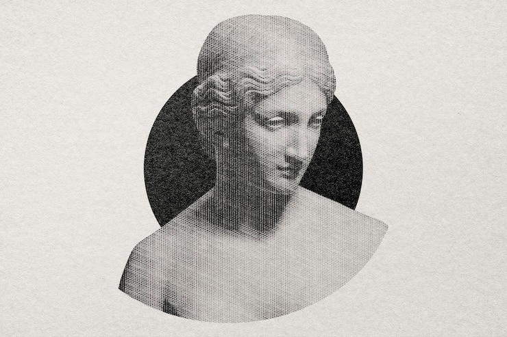 Photo gratuit statue grecque dans le style de gravure