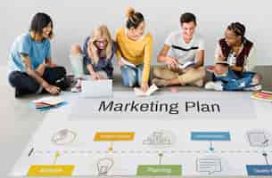 Photo gratuite stratégie de réalisation du plan marketing