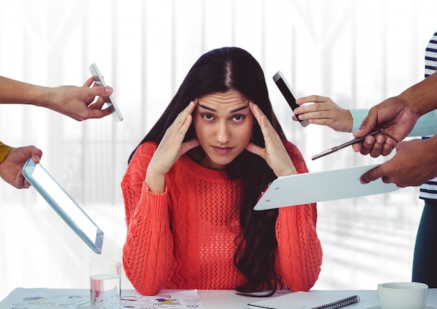 le stress appel blanc téléphone mobile collègues