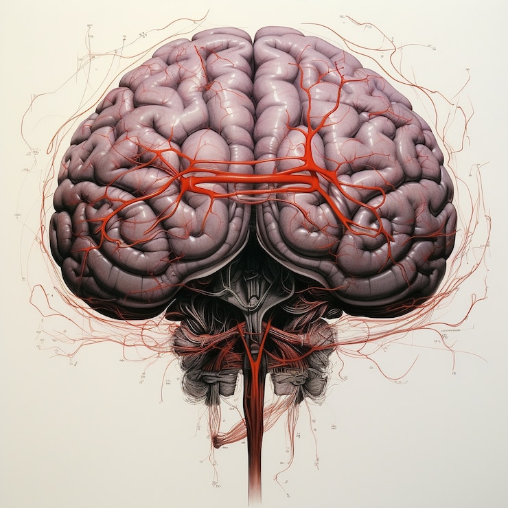 Photo gratuit structure détaillée du cerveau humain