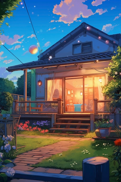 Structure de la maison dans le style anime